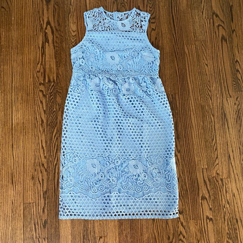 Blue Lace Maternity Dress